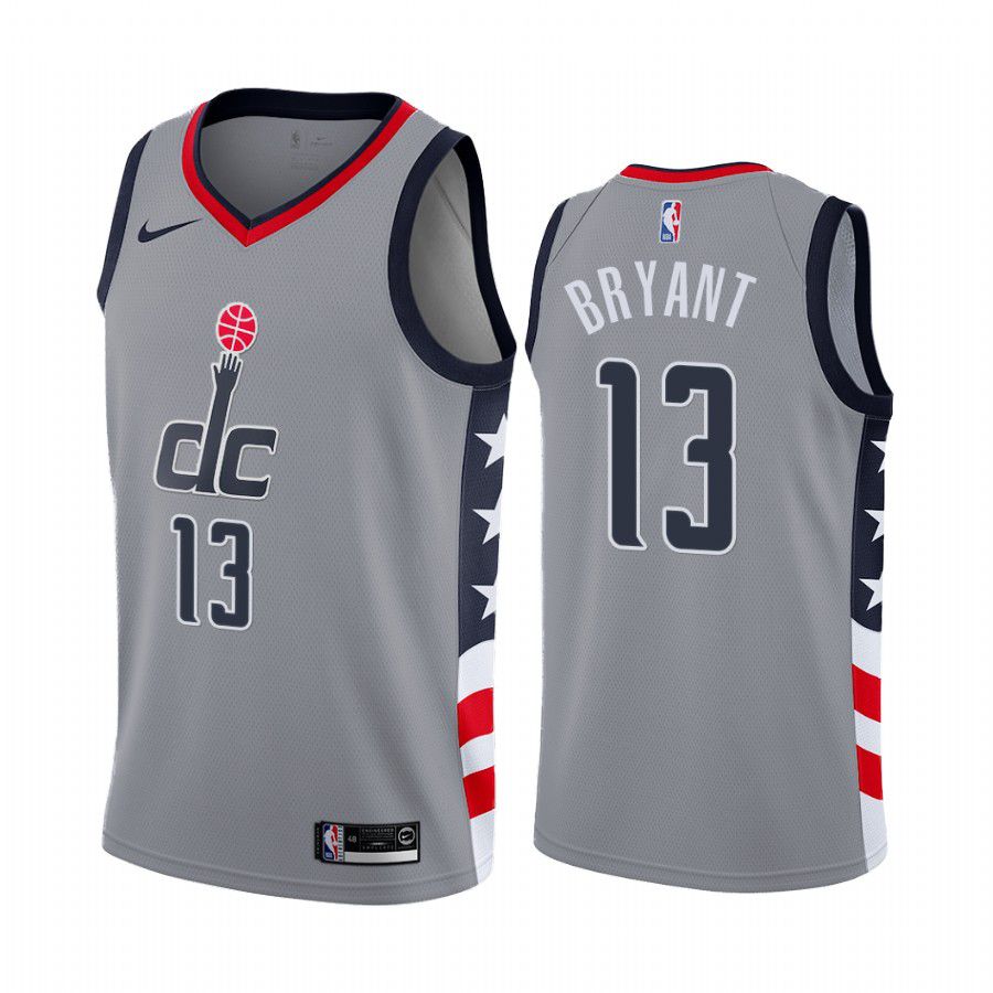 Men Washington Wizards #13 thomas bryant gray city edition 2020 nba jersey->washington wizards->NBA Jersey